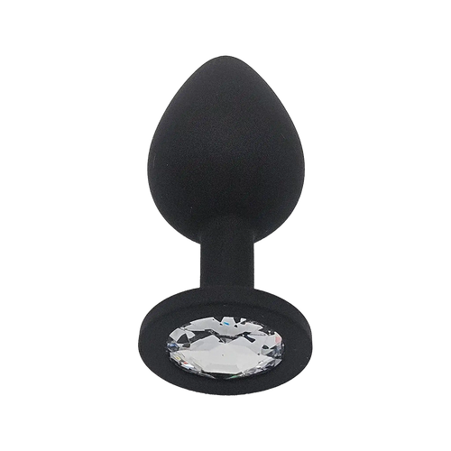 Butt Plug With Jewel Black