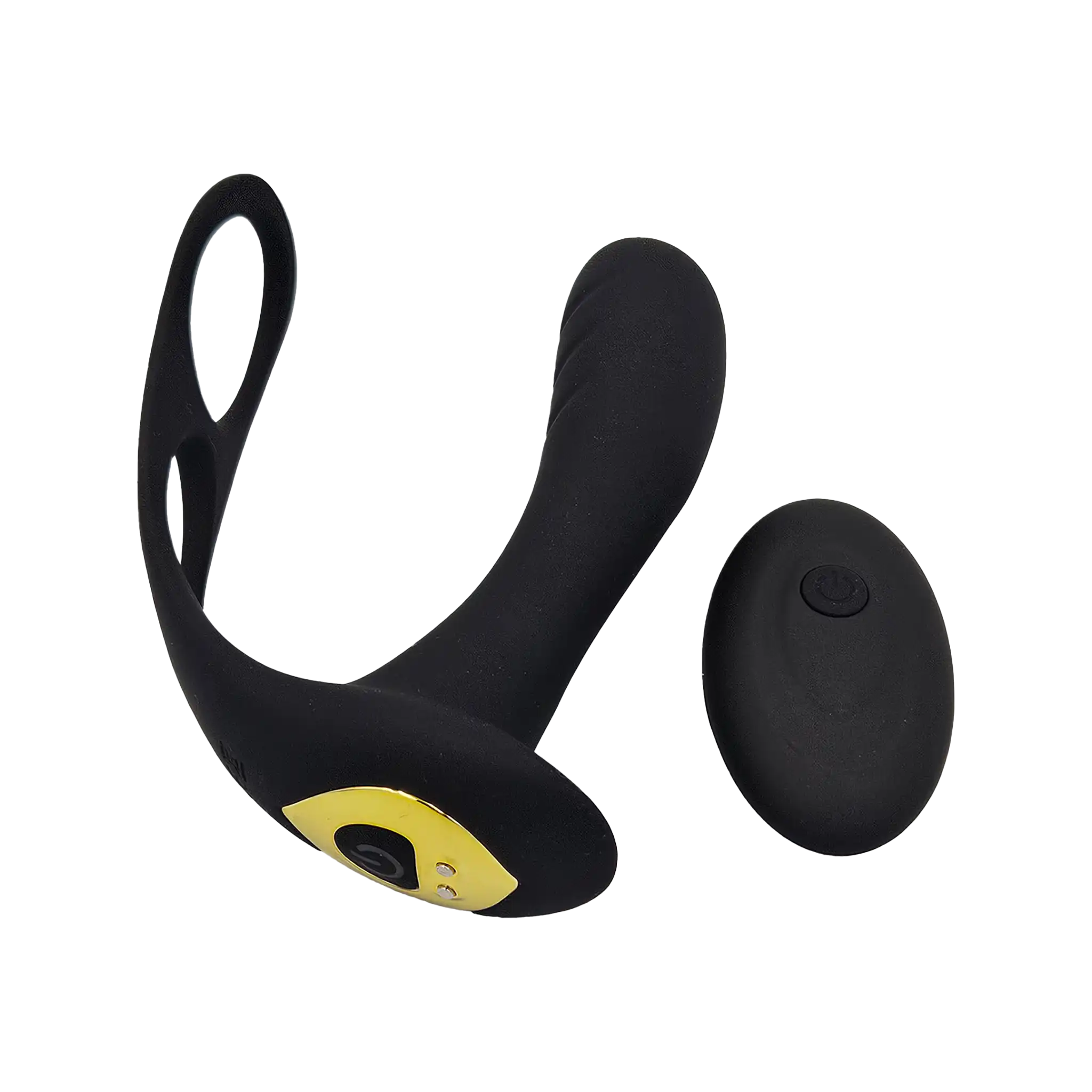 Remote Control Vibrating Dildo & Cock Ring Black