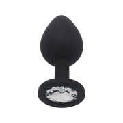 Butt Plug With Jewel Black