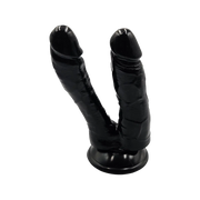 Double Dildo With Suction Cup Black