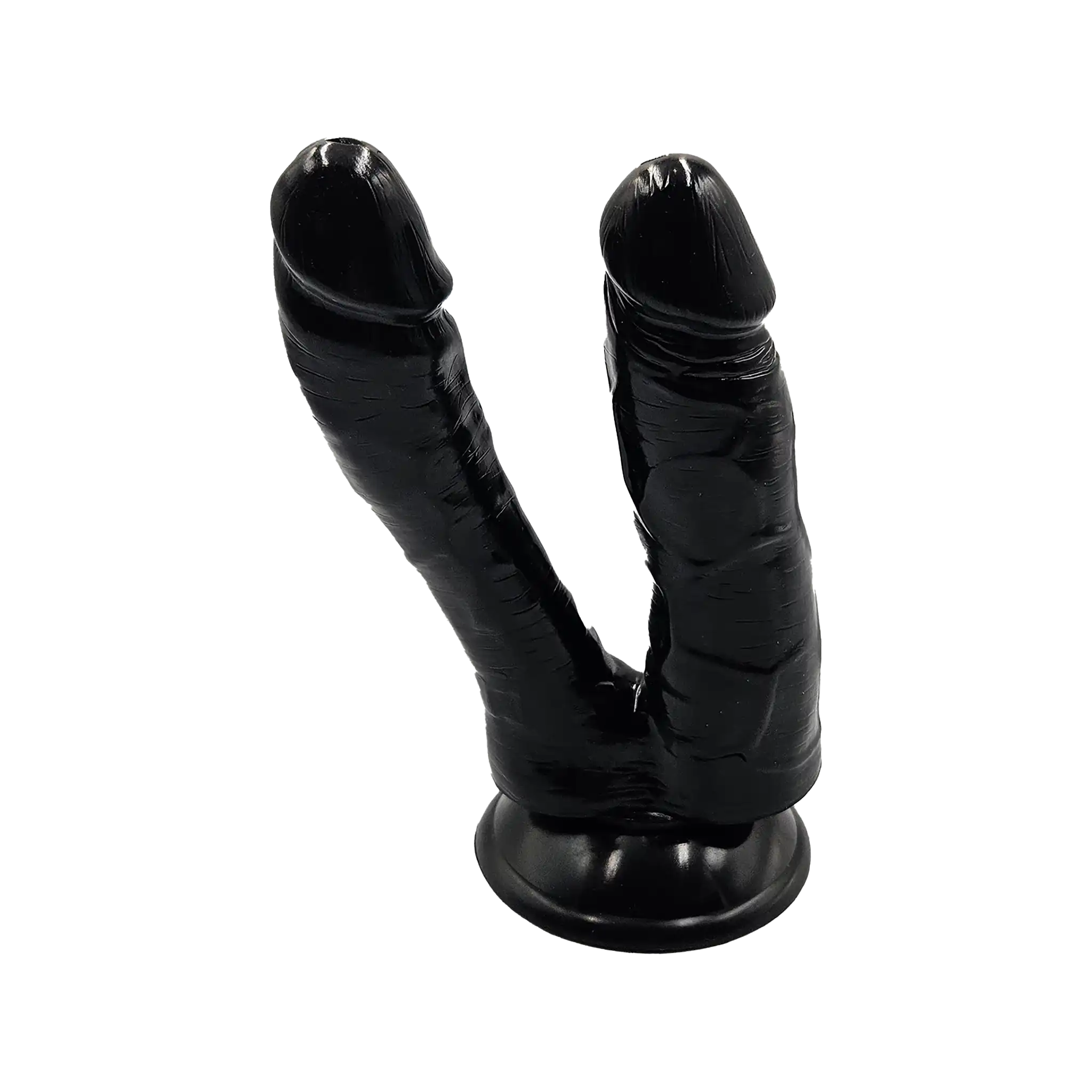 Double Dildo With Suction Cup Black