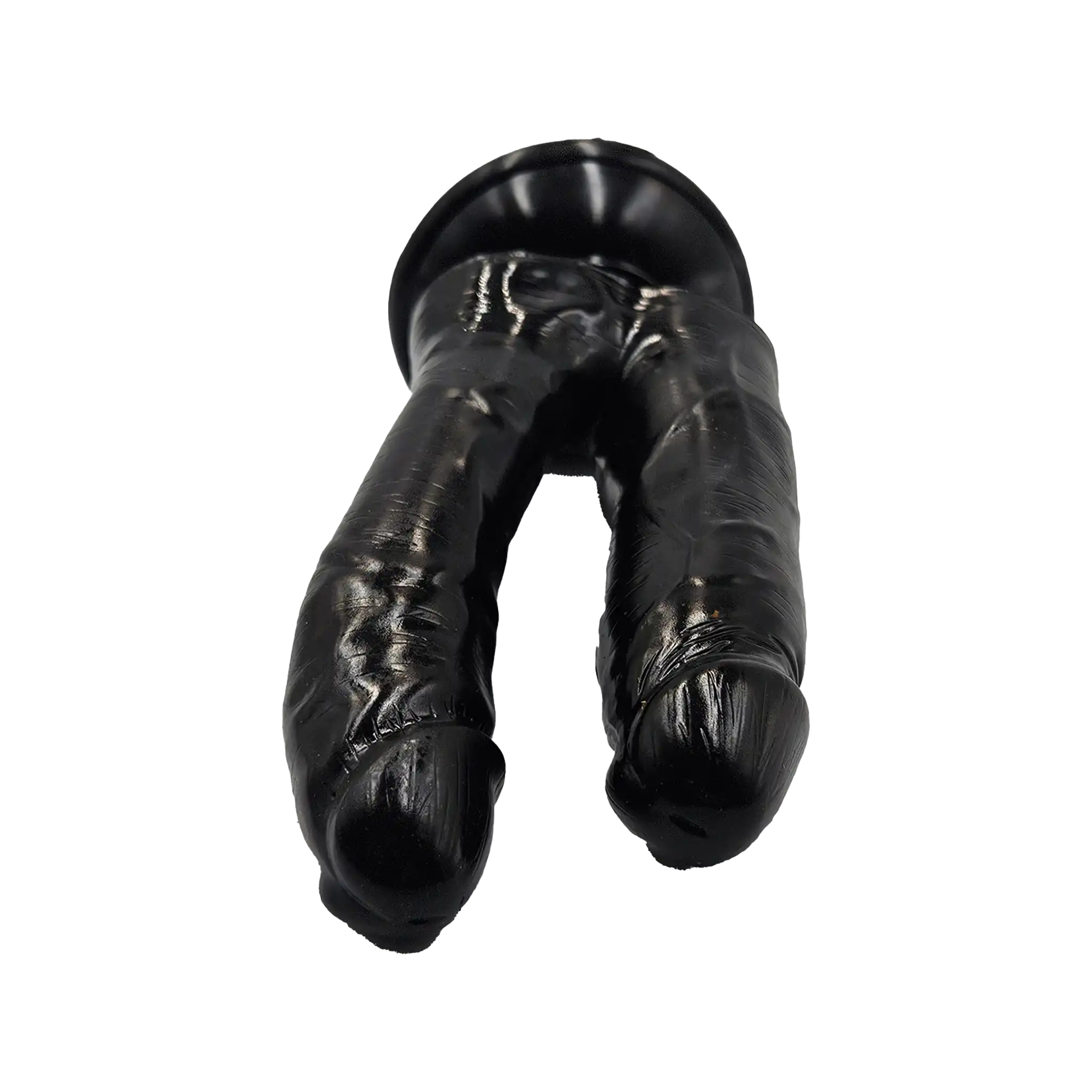 Double Dildo With Suction Cup Black